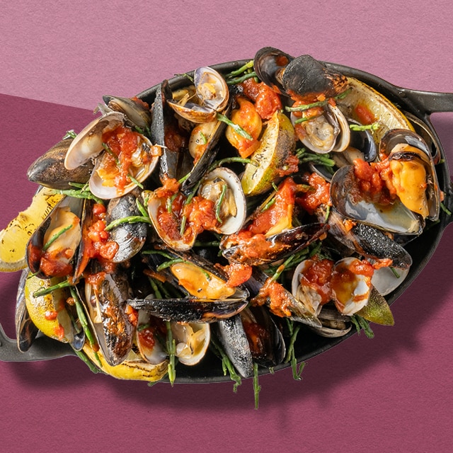 Mediterraanse mosselen met tomatenchutney